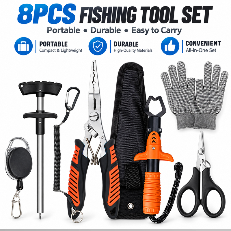 Fishing Hook Sharpener - Профессиональный многофункциональный набор рыболовных плоскогубцев: зажим